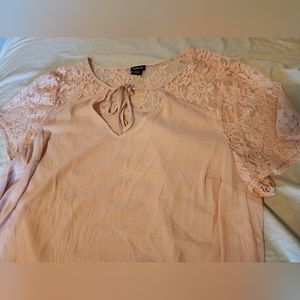 Torrid light pink lace blouse